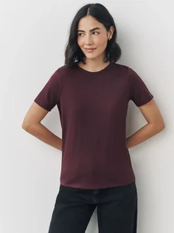 Aardse tinten - Set van 7 katoenen T-shirts met ronde hals voor alle dagen