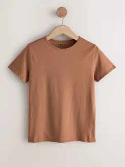 Aardse tinten - Set van 7 katoenen T-shirts met ronde hals voor alle dagen