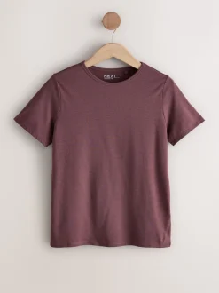Aardse tinten - Set van 7 katoenen T-shirts met ronde hals voor alle dagen