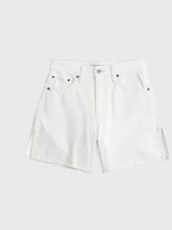 Abercrombie & Fitch High Rise Loose Denim Shorts With Vent Hem