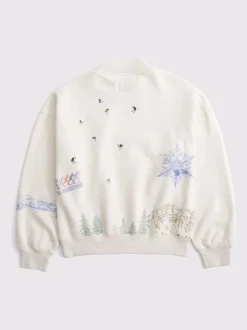 Abercrombie & Fitch Ski Resort Sunday Mockneck Crew Neck Sweatshirt