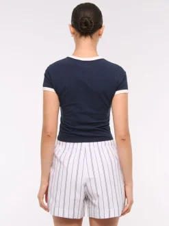 Abercrombie & Fitch Stripe Poplin Pull On Shorts
