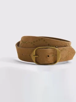 Abercrombie & Fitch Suede Chunky Squoval Studded Belt