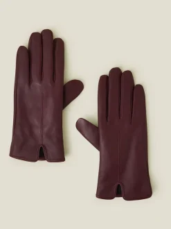 Accessorize - Fleece gevoerde leren handschoenen met touchscreen-functionaliteit
