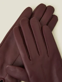 Accessorize - Fleece gevoerde leren handschoenen met touchscreen-functionaliteit