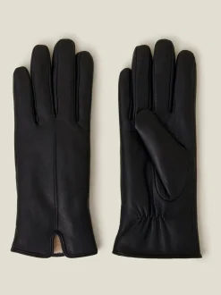 Accessorize - Leren handschoenen met voering van imitatiebont