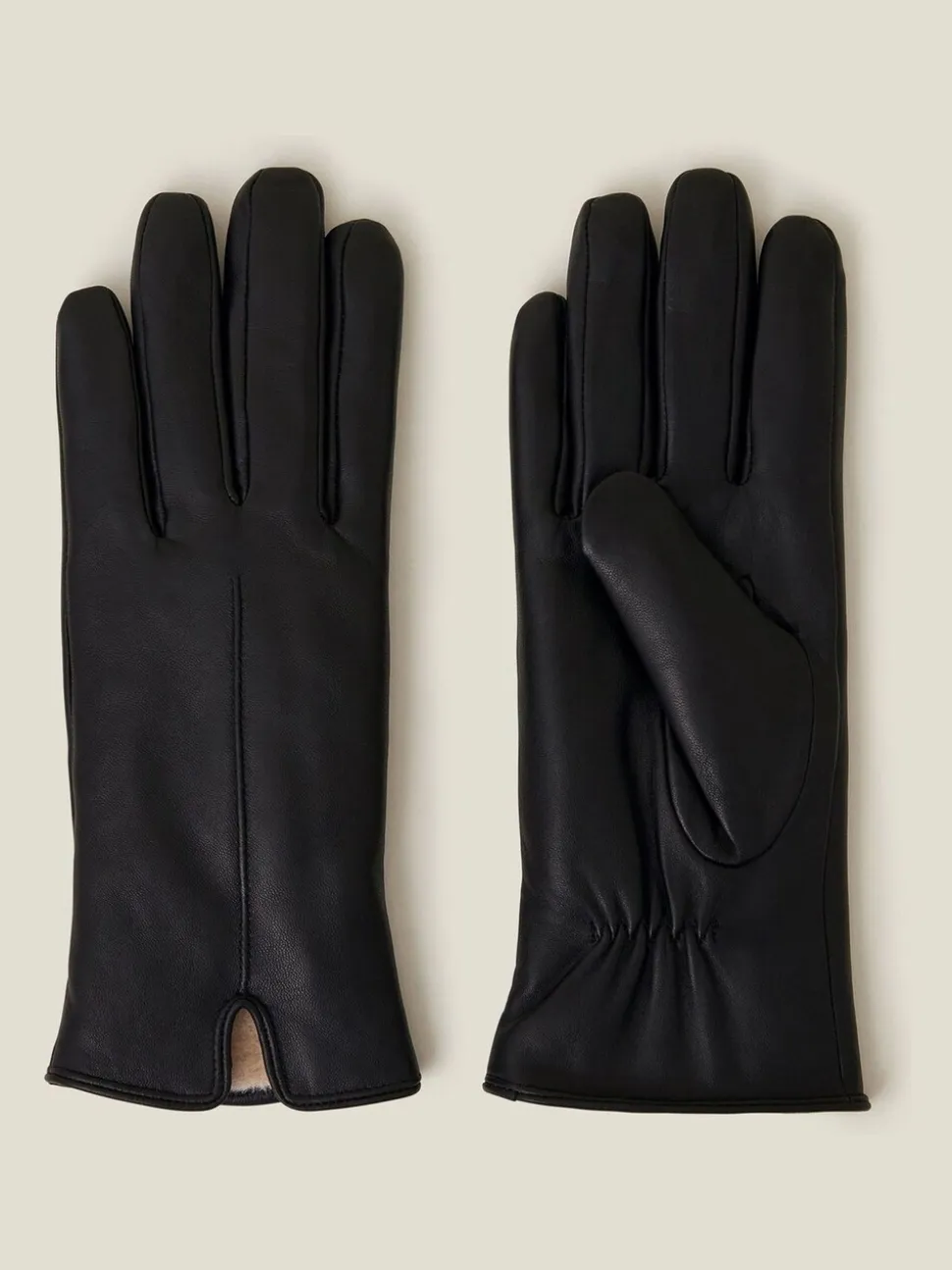 Accessorize - Leren handschoenen met voering van imitatiebont