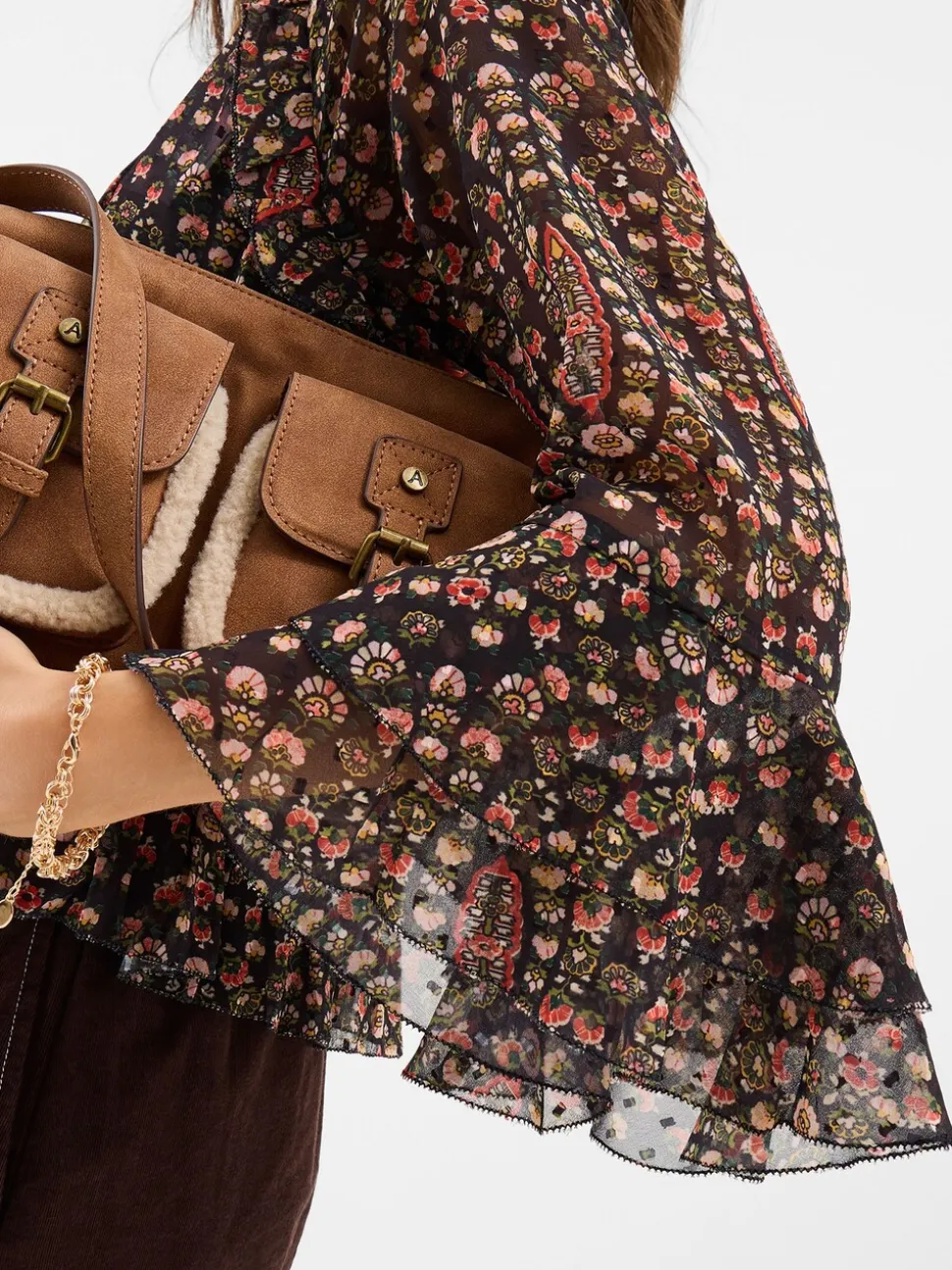 Accessorize Floral Paisley Print Ruffle Blouse