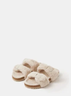 Accessorize Fluffy Buckle Slippers