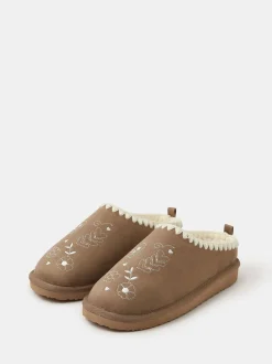Accessorize Heart Embroidered Mule Slippers