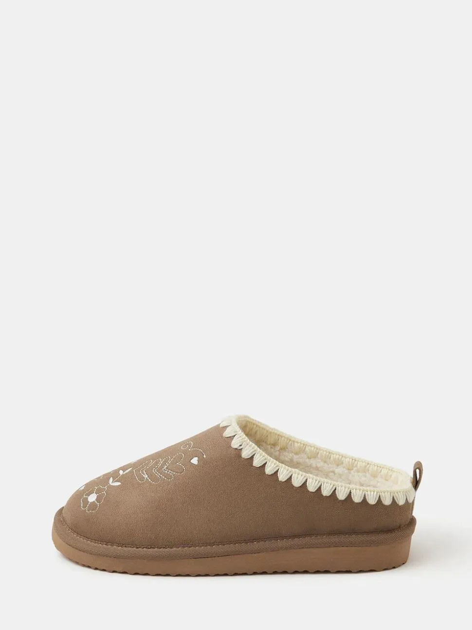 Accessorize Heart Embroidered Mule Slippers