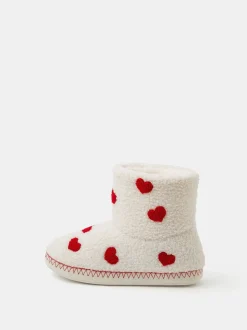 Accessorize Heart Print Slipper Boots