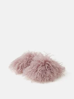 Accessorize Shaggy Faux Fur Slippers