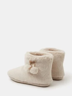 Accessorize Super Soft Pom Pom Slipper Boots