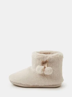 Accessorize Super Soft Pom Pom Slipper Boots