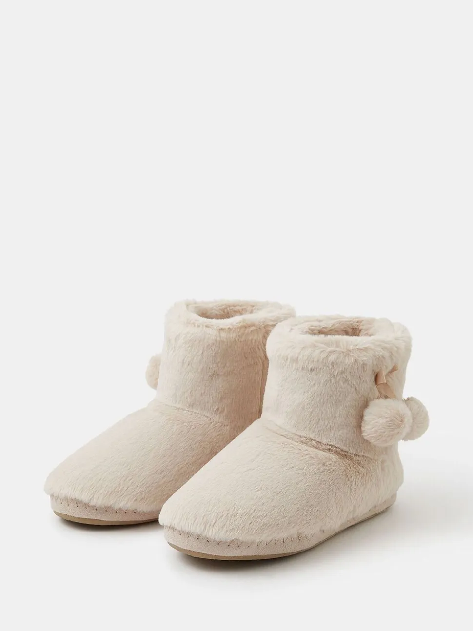 Accessorize Super Soft Pom Pom Slipper Boots