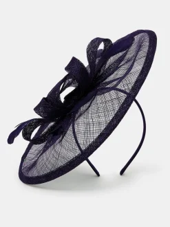 Accessorize Woven Bow Feather Disc Fascinator Hat