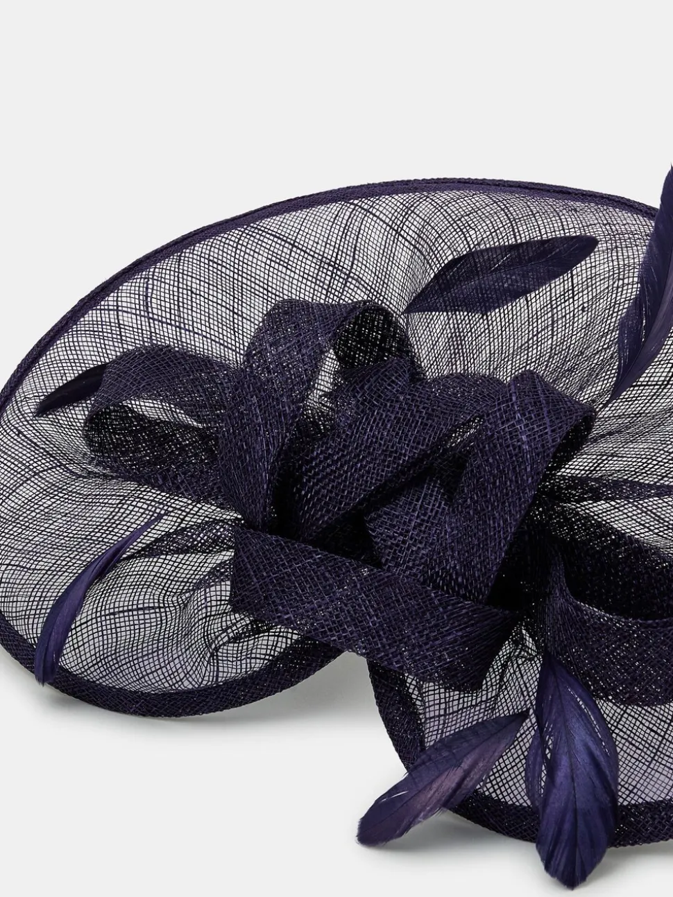 Accessorize Woven Bow Feather Disc Fascinator Hat