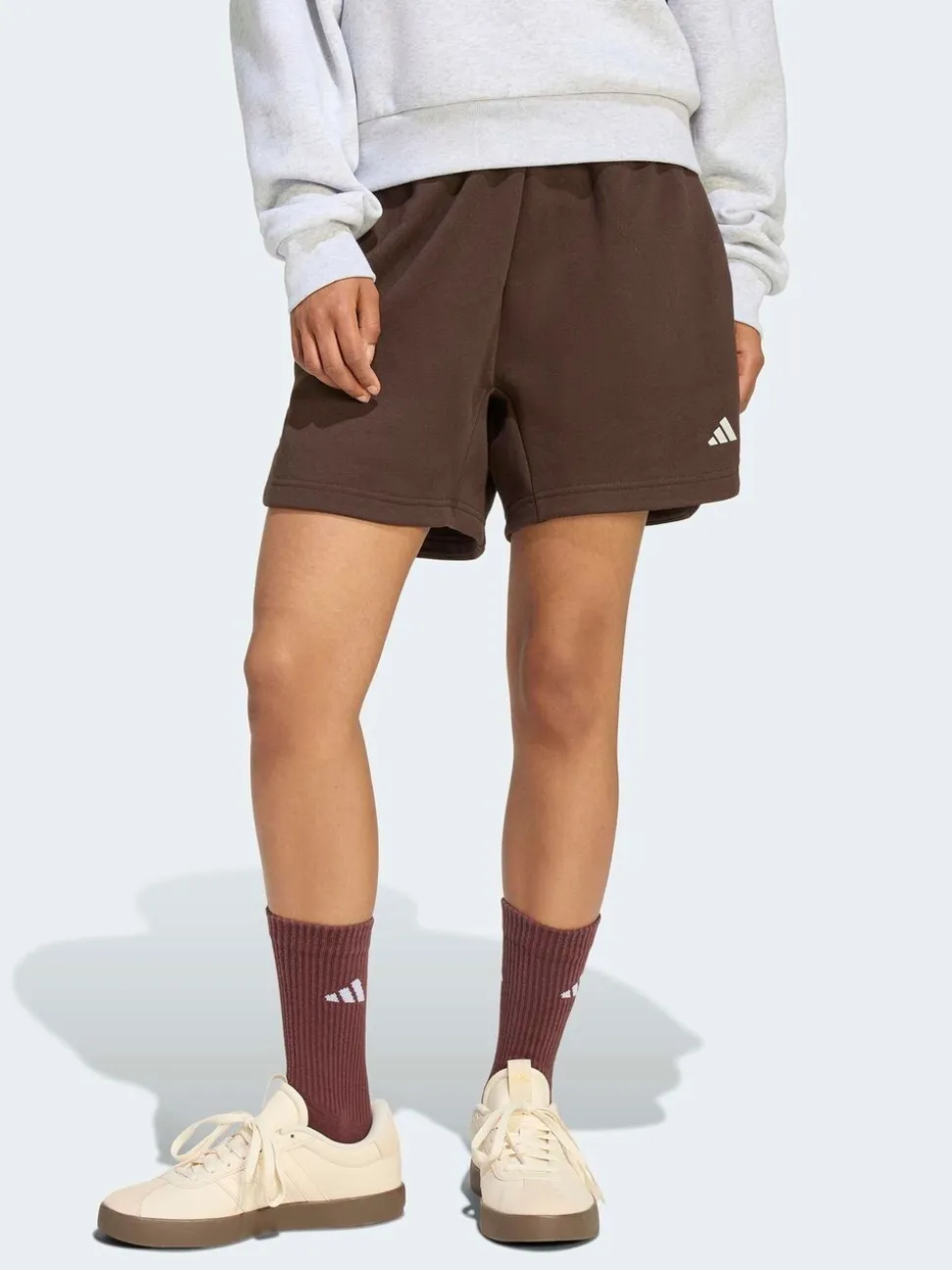 adidas 3 Stripe Studio Fleece Shorts