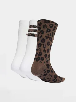 adidas Leopard Print Crew Socks 3 Pack