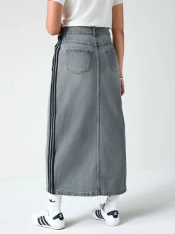 Adidas Original Adicolour 3-strepen denim midi pencilrok van 100% katoen