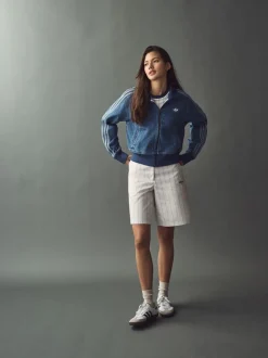 adidas Originals 3 Stripe Denim Track 100% Cotton Top