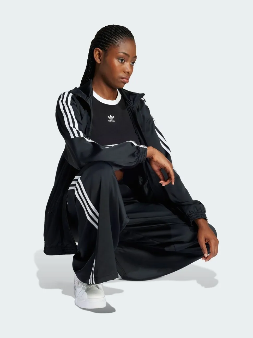 adidas Originals Adicolor Satin Wide Leg Track Joggers