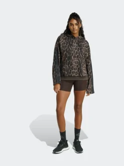 adidas Seasonal Essentials Leopard Print French Terry Hoodie With 3-Stripes