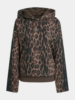 adidas Seasonal Essentials Leopard Print French Terry Hoodie With 3-Stripes