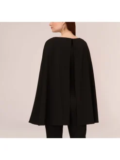 Adrianna Papell cape-jumpsuit van gebreide crêpestof