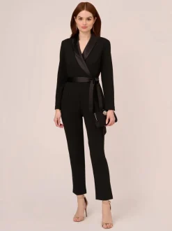 Adrianna Papell crêpe smoking-jumpsuit