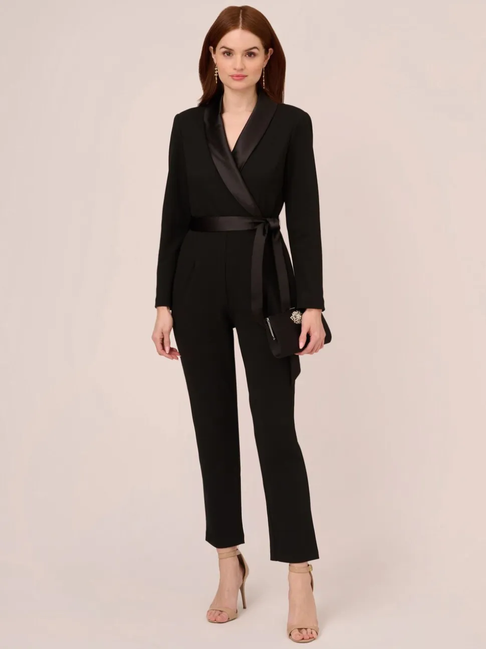 Adrianna Papell crêpe smoking-jumpsuit