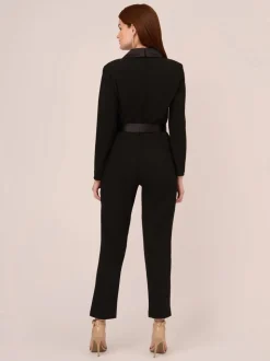 Adrianna Papell crêpe smoking-jumpsuit