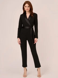Adrianna Papell crêpe smoking-jumpsuit