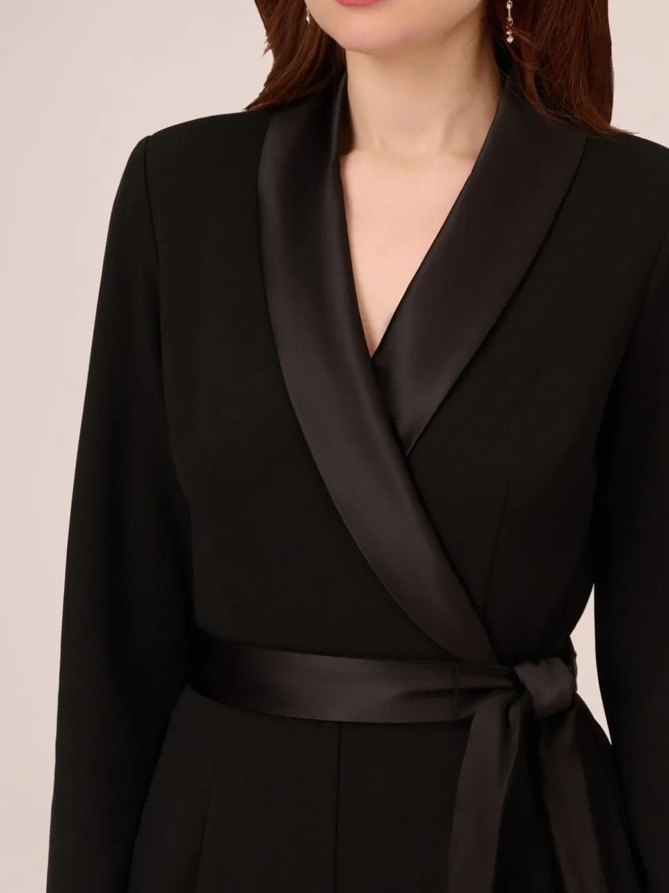 Adrianna Papell crêpe smoking-jumpsuit