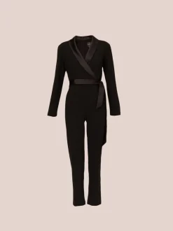 Adrianna Papell crêpe smoking-jumpsuit