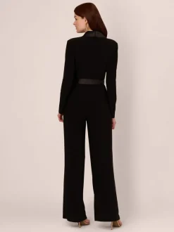 Adrianna Papell Jersey Combo Tuxedo Jumpsuit