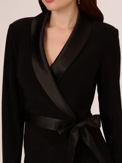 Adrianna Papell Jersey Combo Tuxedo Jumpsuit