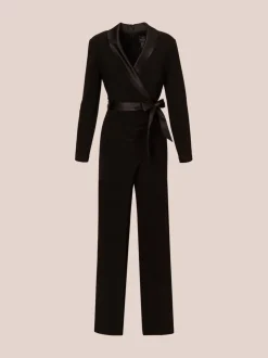 Adrianna Papell Jersey Combo Tuxedo Jumpsuit