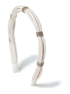 Aela Cream Skinny Rhinestone Alice Hair Band