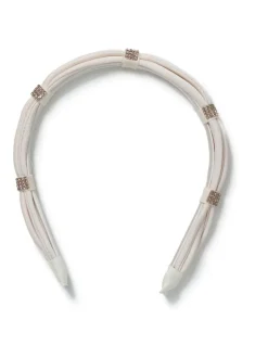 Aela Cream Skinny Rhinestone Alice Hair Band