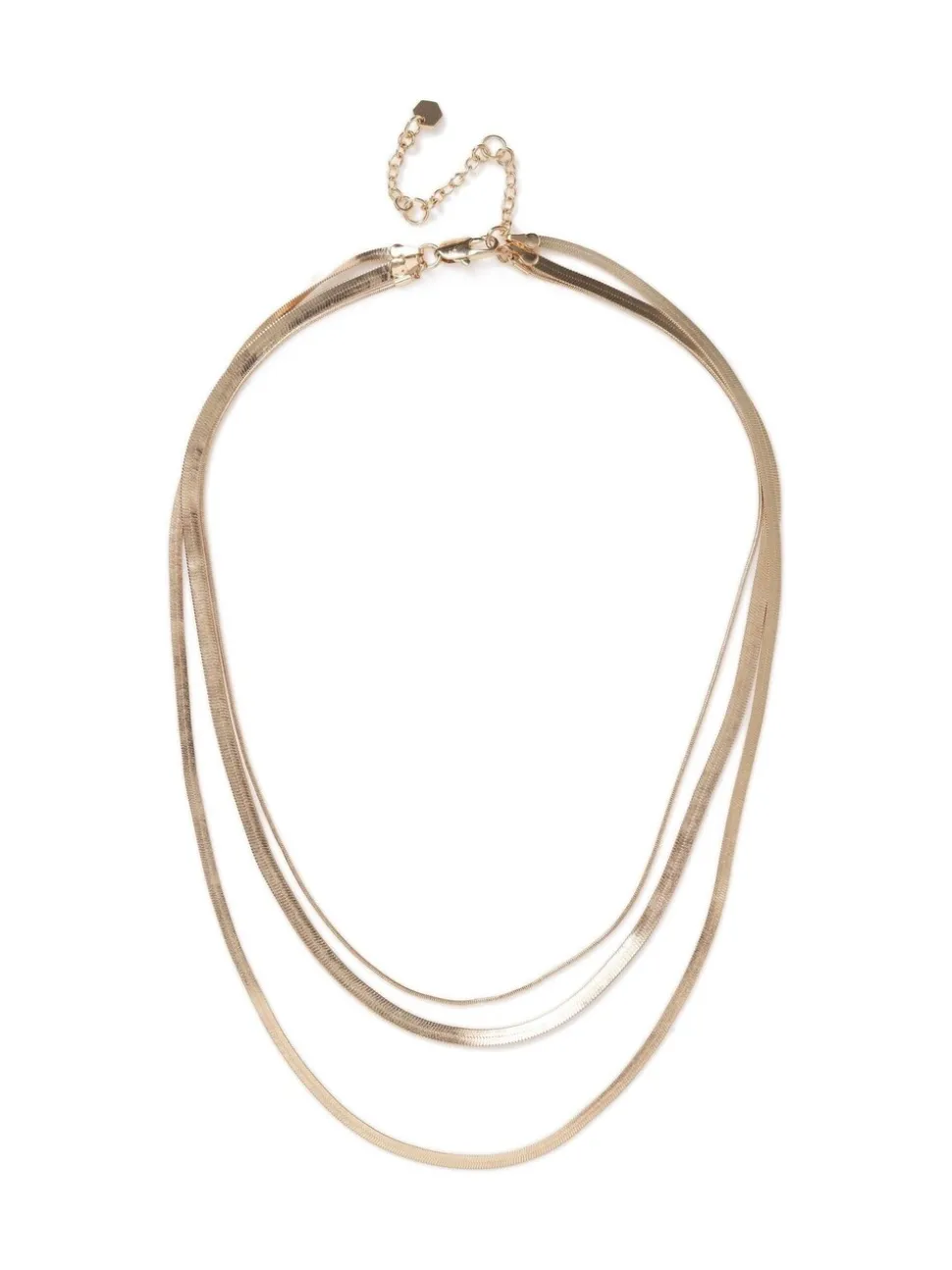 Aela Gold Tone Multirow Snake Chain Necklace