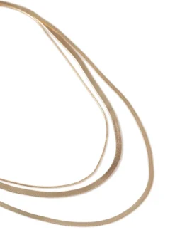 Aela Gold Tone Multirow Snake Chain Necklace