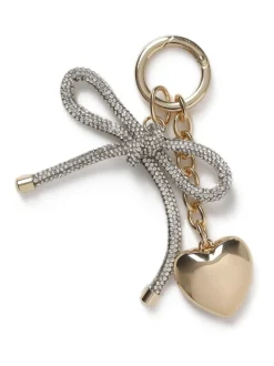 Aela Gold Tone Sparkle Bow Bag Charm