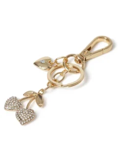 Aela Gold Tone Sparkle Cherry Bag Charm