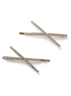 Aela Gold Tone Sparkle Hair Slides
