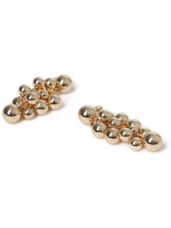 Aela Gold Tone Sphere Cluster Drop Earrings