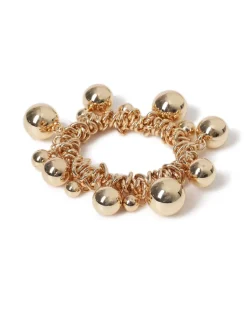Aela Gold Tone Statement Sphere Cluster Stretch Bracelet