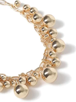 Aela Gold Tone Statement Sphere Cluster Collar Necklace
