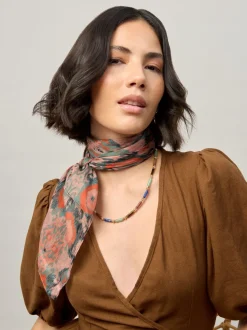 Aela Green Abstracted Print Scarf